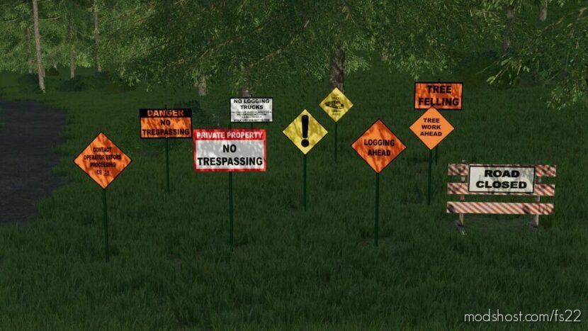 Forestry Sign Pack for Farming Simulator 22