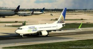 MSFS 2020 8K Livery Mod: United “Eco-Skies” 8K – Pmdg 737-700 (Image #2)