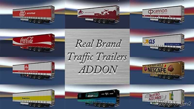 Real Brands Traffic Trailers Addon V4.0 for Euro Truck Simulator 2
