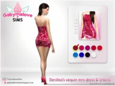 Sims 4 Clothes Mod: Bershka's sequin mini dress & chains (Image #2)