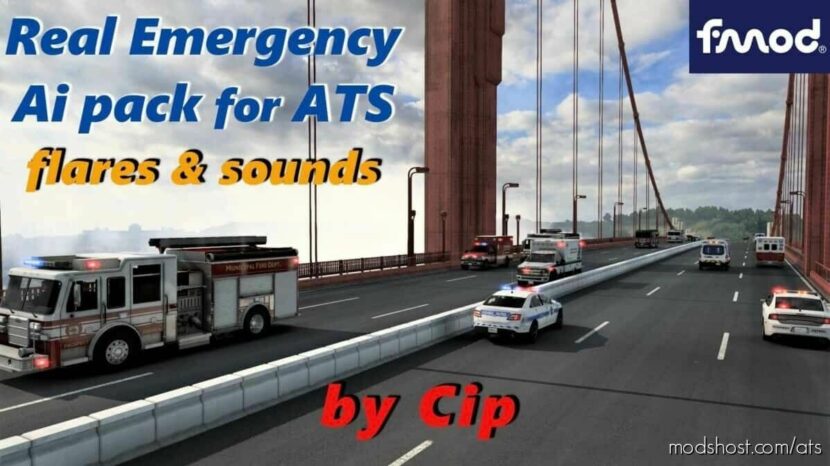 Real Emergency AI Pack [1.44] V1.2 By CIP for American Truck Simulator