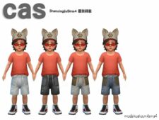 Sims 4 Kid Clothes Mod: Toddler Gp12Shortstail 9 Colors (Image #3)