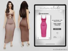 CUT OUT Strappy Maxi Dress for The Sims 4