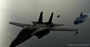 MSFS 2020 Fictional Livery Mod: TOP GUN Rogue F-14B Skin (Black Edition) (Image #2)