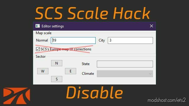 SCS SCALE HACK DISABLE V1.44 for Euro Truck Simulator 2