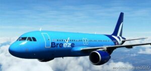 MSFS 2020 A320 Livery Mod: Fenix A320 – Breeze Airways Fictional (Image #2)