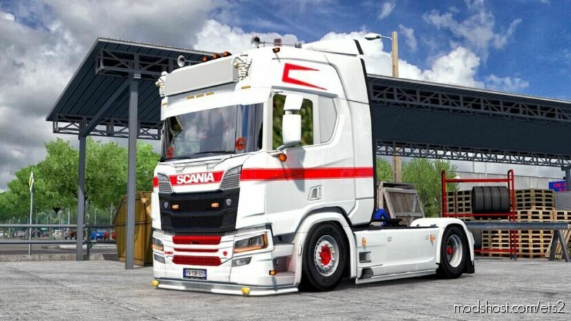 SCS Scania R & Eugene RED & White Skin for Euro Truck Simulator 2