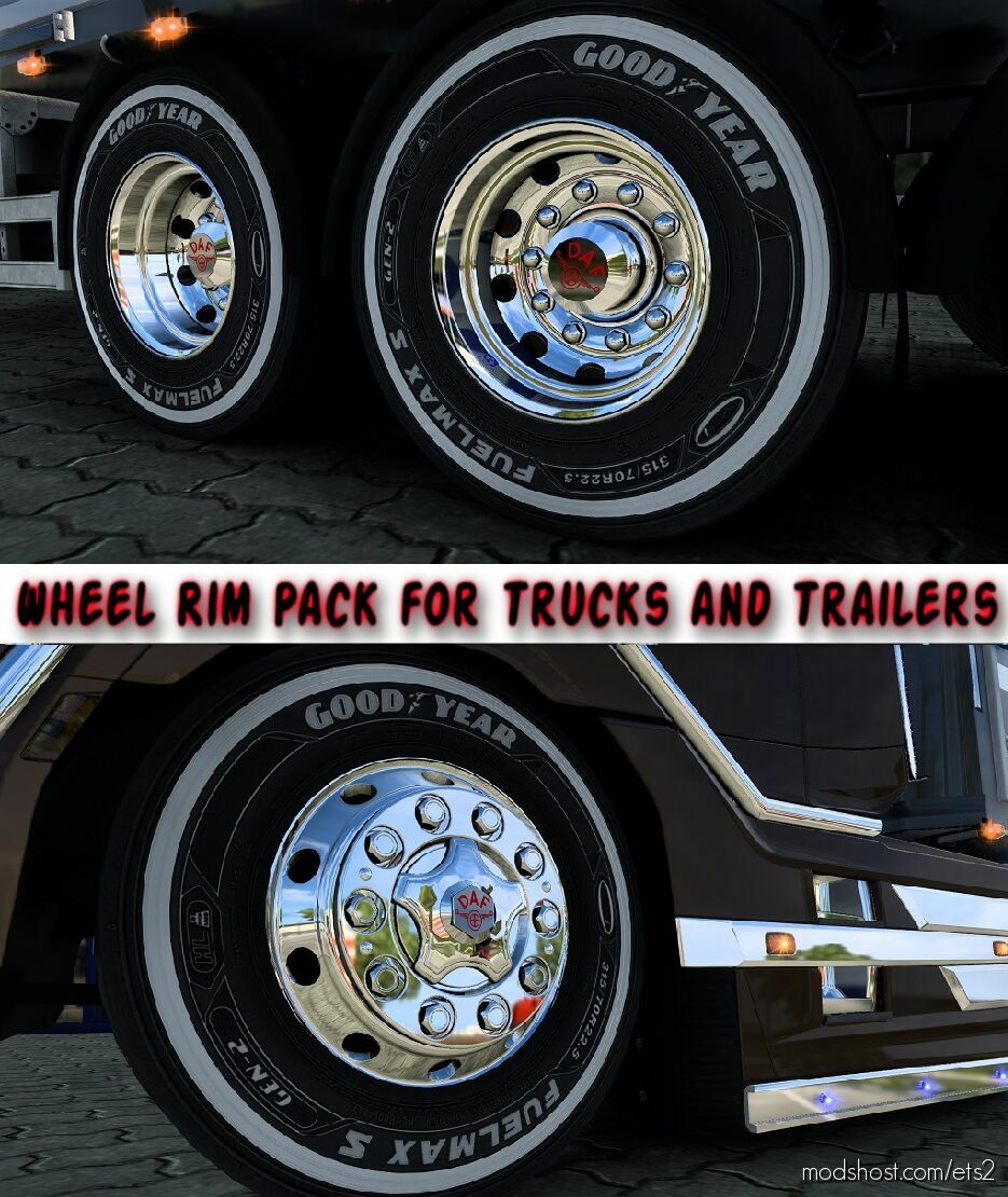 Wheel RIM Pack For Trucks And Trailers 1.45 ETS2 Part Mod - ModsHost