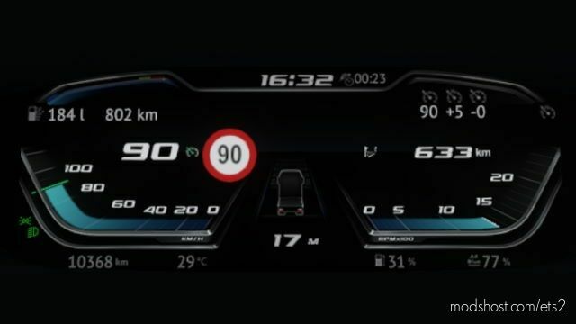 DAF XG-XG+ IMPROVED DASHBOARD V1.2.4 1.44+ for Euro Truck Simulator 2