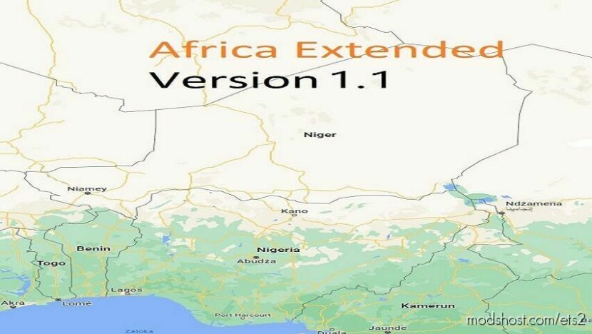 AFRICA EXTENDED MAP ADDON V1.1 1.45 for Euro Truck Simulator 2