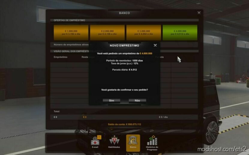 Bank With More Money And Time To PAY [1.45] for Euro Truck Simulator 2