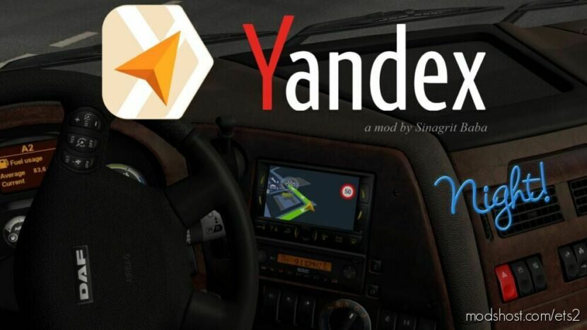 Yandex Navigator Night Version V1.9 for Euro Truck Simulator 2