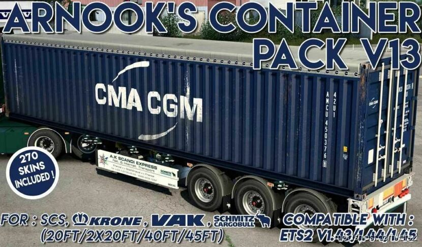 Arnook’s Container Pack V13 for Euro Truck Simulator 2