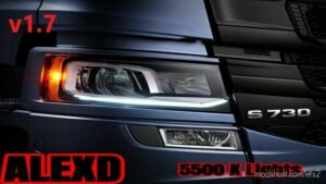 ETS2 Truck Mod: 5500K LIGHTS BY ALEXD V1.7 1.45 (Featured)