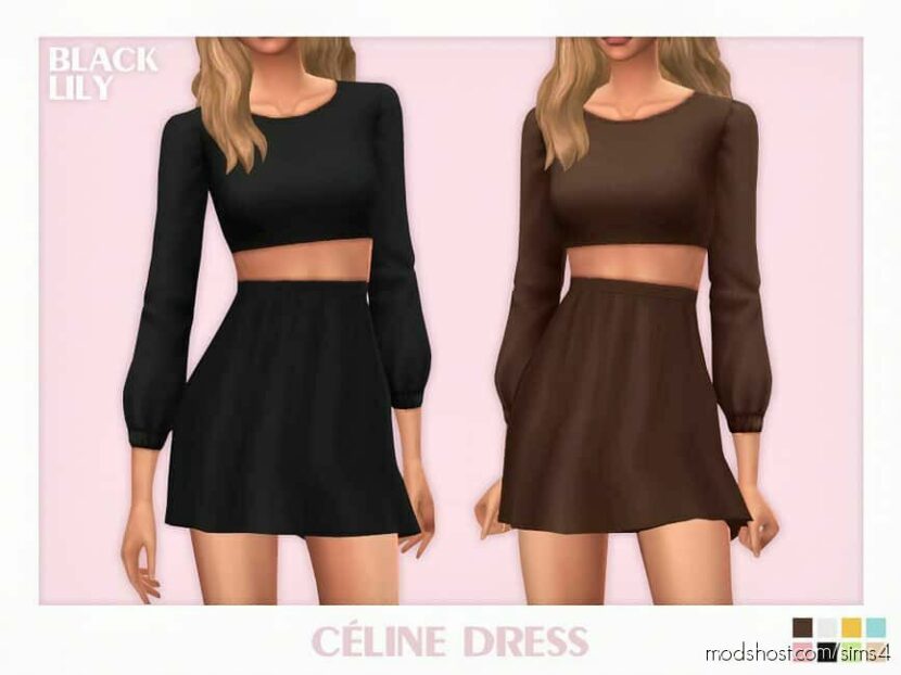 Celine Dress for The Sims 4