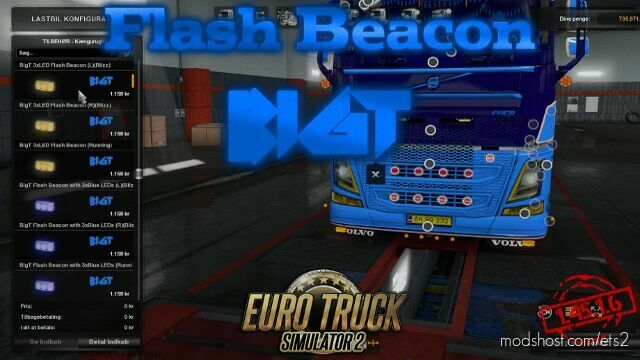 BigT Flash Beacon v1.45.1.6 for Euro Truck Simulator 2