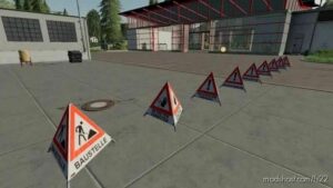 FS22 Placeable Mod: Forest WAY Barrier Pyramid Signs (Image #2)