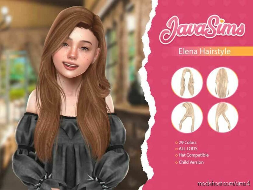 Elena (Child Hairstyle) for Sims 4