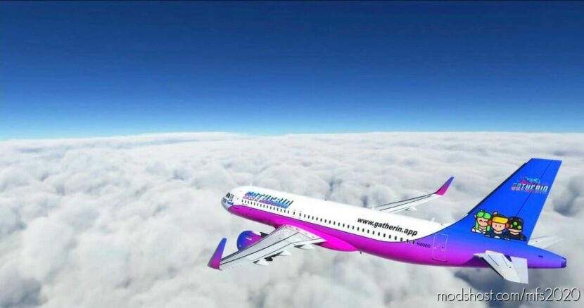 [A32NX] Gatherin 80S Synthwave Livery for Microsoft Flight Simulator 2020