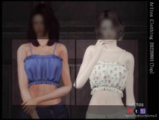 Pleated TOP / 20220801 for Sims 4