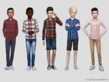 Chic Plaid Shirt Boys for Sims 4