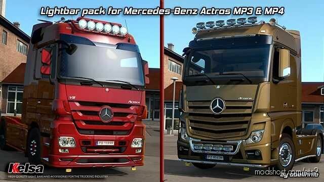 Kelsa Light Bars For MB Actros MP3 & MP4 V1.3 for Euro Truck Simulator 2
