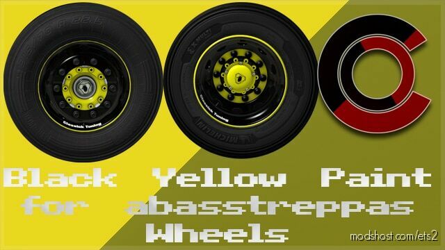 Black Yellow For Abasstreppas Wheels for Euro Truck Simulator 2