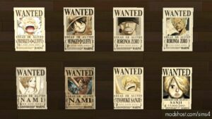 Sims 4 Object Mod: Straw HAT Pirates Wanted Posters (Image #2)