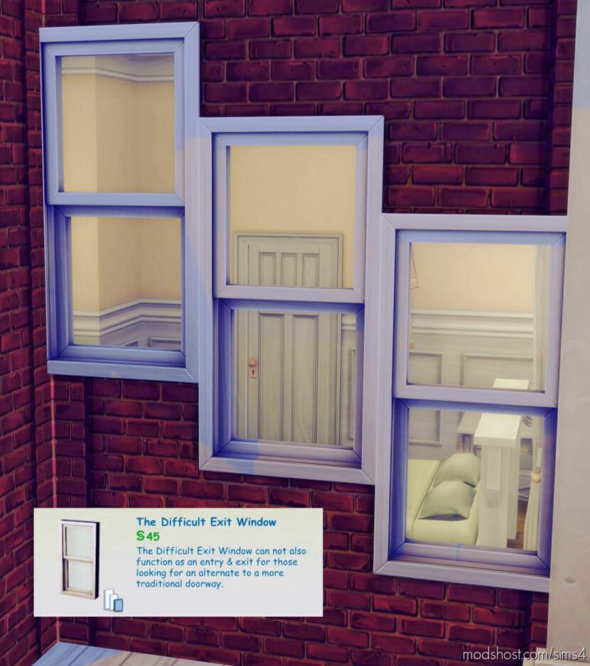 Shiftable HSY Window for Sims 4
