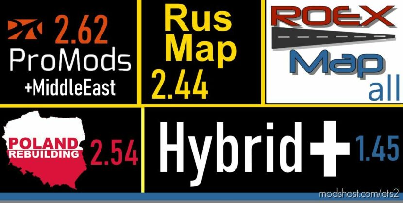 HybridPlus Connection Roex+Promods+ME+Rusmap+PR v1.45 for Euro Truck Simulator 2
