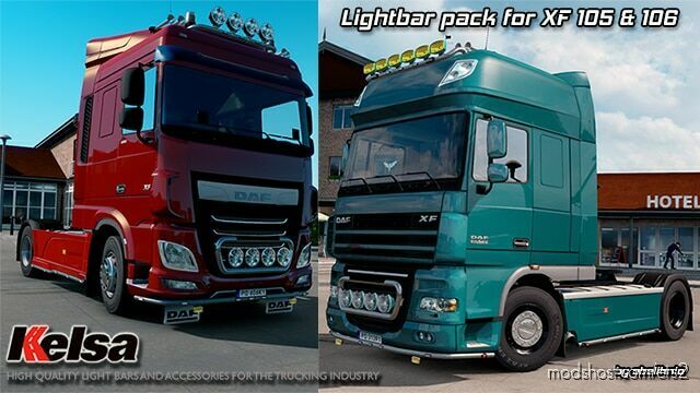 Kelsa light bars for DAF XF 105 & 106 v2.3 1.45 for Euro Truck Simulator 2