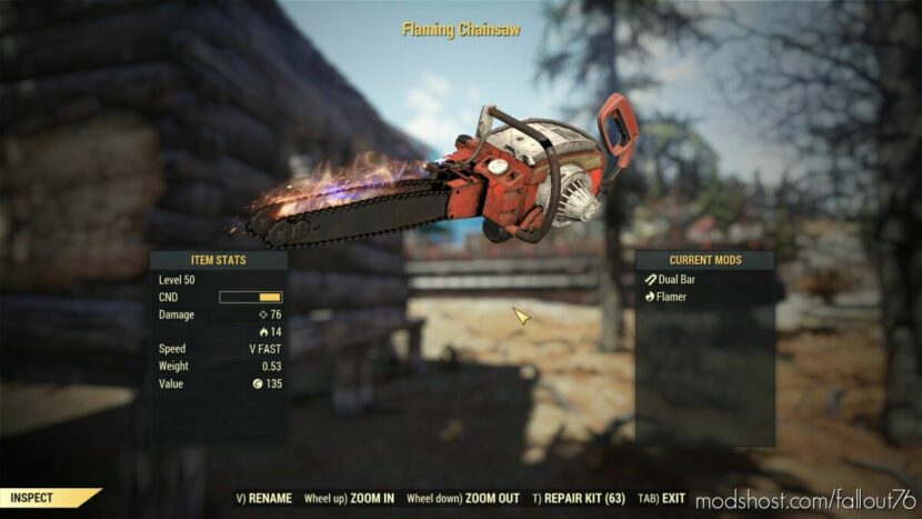 Invisible Chainsaw Flamer for Fallout 76