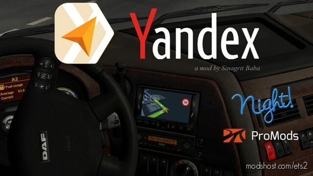 Yandex Navigator Night Version For Promods V2.0 for Euro Truck Simulator 2