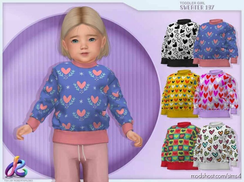 Toddler Girl Sweater 197 for Sims 4