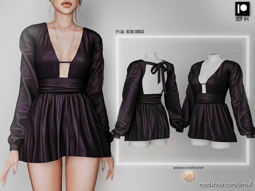 (Early Access) BOW Dress P136 for Sims 4