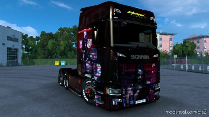 Scania Cyberpunk 2077 Skin for Euro Truck Simulator 2