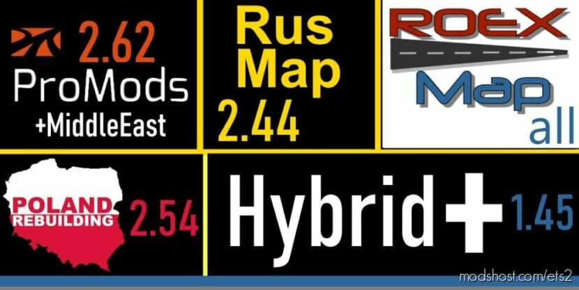 Hybridplus Roex + Promods + ME + Rusmap + PR V3.0 for Euro Truck Simulator 2
