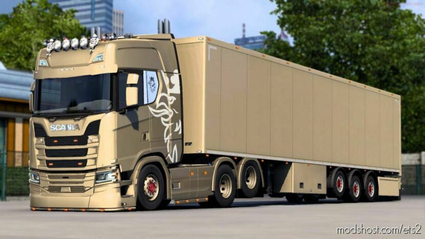 Scania S 2016 6×2 with trailer v1.45 for Euro Truck Simulator 2