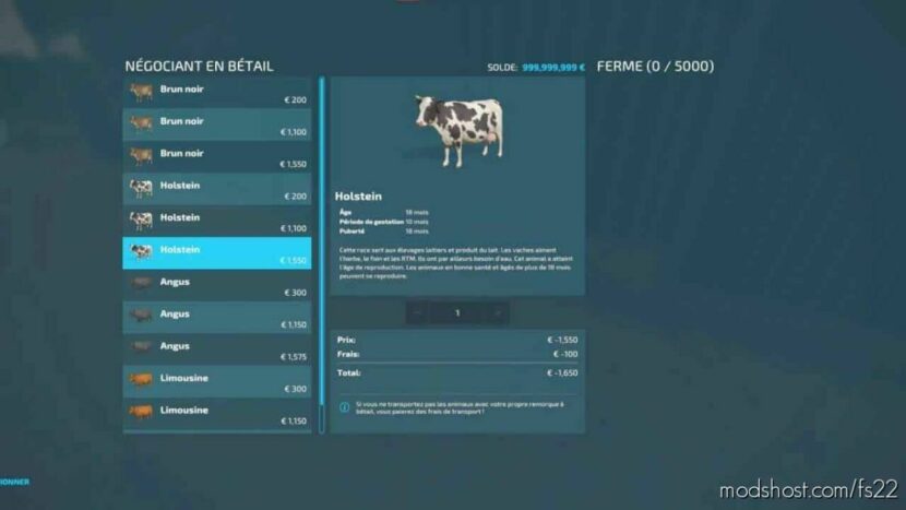 COW Barn 5000VL for Farming Simulator 22