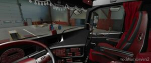Black & RED Alcantara For Volvo FH for Euro Truck Simulator 2