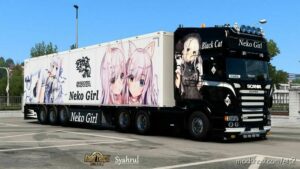 ETS2 RJL Mod: Scania Topline Anime Neko Girl Combo Skin (Featured)