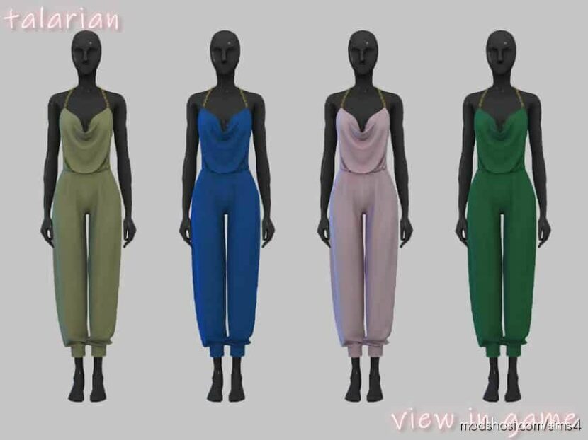 Caroline Chain Jumpsuit for Sims 4