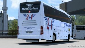 ETS2 Mercedes-Benz Skin Mod: MB Travego SE 15 SHD BEN Turi̇zm Ski̇n (Image #3)