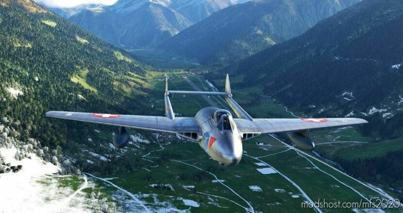 DE Havilland DH-100 Vampire Swiss AIR Force J-1128 for Microsoft Flight Simulator 2020