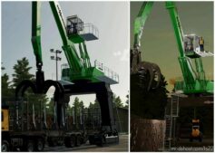 FS22 Forklift Mod: Sennebogen 850E Gantry LOG Unloader (Featured)