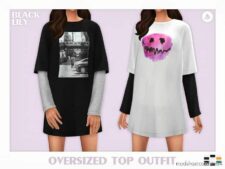 Oversized TOP Outfit for Sims 4
