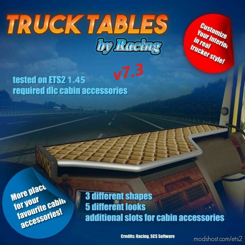 Truck Tables Pack v7.3 1.45 for Euro Truck Simulator 2