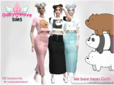 We bare bears (Escandalosos) long skirt Outfit for Sims 4