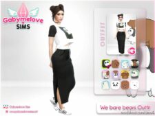 Sims 4 Clothes Mod: We bare bears (Escandalosos) long skirt Outfit (Image #2)