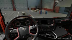 Interior (Dark-Red) Scania R/S + Dashboard for Euro Truck Simulator 2